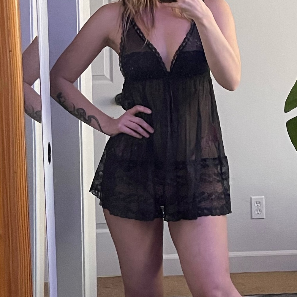 Victoria Secret Black Babydoll Lingerie Dress